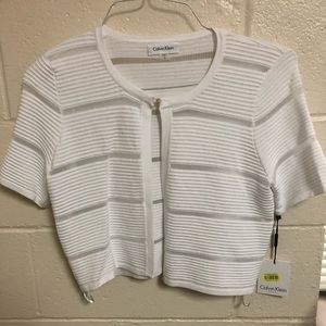 Calvin Klein short sleeve cropped cardigan